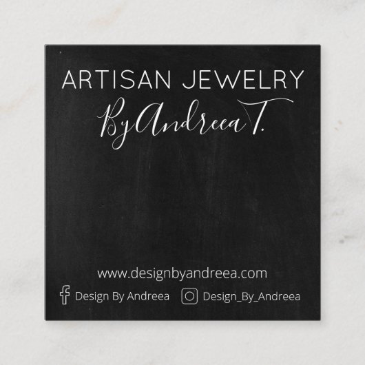 Handgefertigte Schmuckhalter-Display-Karte Quadratische Visitenkarte (Vorderseite)