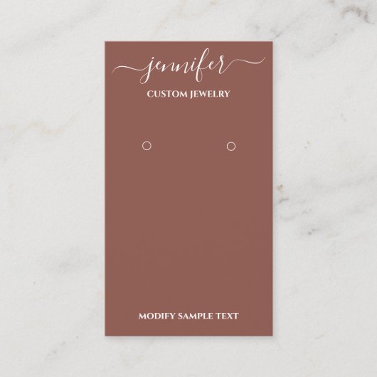 Handgefertigte Schmuckkarte Braune Rose Visitenkarte (Vorderseite)