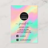 Handgefertigte Schmuckkarte für Logo Holographisch Visitenkarte (Rückseite)