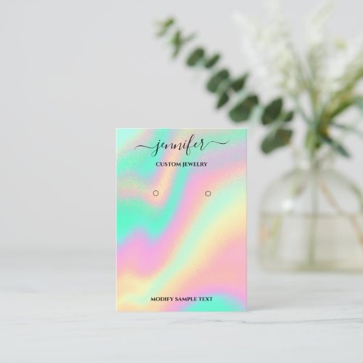 Handgefertigte Schmuckkarte für Logo Holographisch Visitenkarte (Stehend Vorderseite)