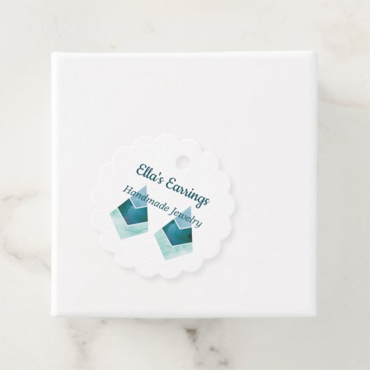 Handgefertigte Schmuckstücke Blue Watercolor Geschenkanhänger (Beispiel)