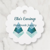 Handgefertigte Schmuckstücke Blue Watercolor Geschenkanhänger (Vorderseite)