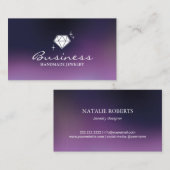 Handgefertigte Schmuckstücke Diamant Logo Modern L Visitenkarte (Vorne/Hinten)