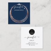 Handgefertigte Schmuckstücke für Logo Rose Gold Bl Quadratische Visitenkarte (Vorne/Hinten)