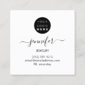 Handgefertigte Schmuckstücke für Logo Rose Gold Bl Quadratische Visitenkarte (Rückseite)