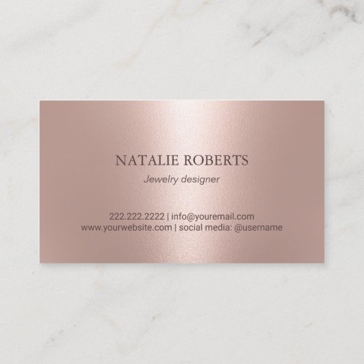 Handgefertigte Schmuckstücke Helle Diamond Blush R Visitenkarte (Rückseite)