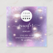 Handgefertigte Schmuckstücke Lila Quadratische Visitenkarte (Rückseite)