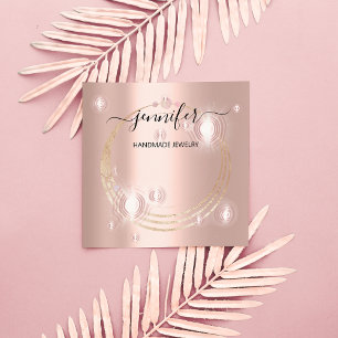 Handgefertigte Schmuckstücke mit eigenem Logo Gold Quadratische Visitenkarte