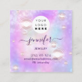 Handgefertigte Schmuckstücke mit individuellem Log Quadratische Visitenkarte (Rückseite)