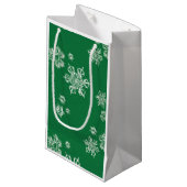 Handgefertigte Schneeflocken-Schauer - Hellgrün un Kleine Geschenktüte (Vorderseite Schrägansicht)