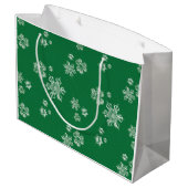 Handgefertigte Schneeflockenwirbel - Hellgrün und Große Geschenktüte (Rückseite Schrägansicht)