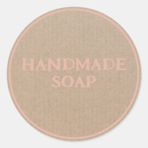 Handgefertigte Seife Brown Kraft Paper Retro Runder Aufkleber