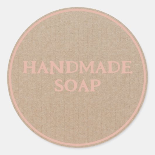 Handgefertigte Seife Brown Kraft Paper Retro Runder Aufkleber (Vorderseite)