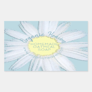 Handgefertigte Seife Rustic Country Daisy-Produktk Rechteckiger Aufkleber