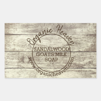 Handgefertigte Seife Rustic Wood Country-Produktet Rechteckiger Aufkleber