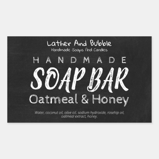 Handgefertigte Seifen- und Kerzenplatten Rechteckiger Aufkleber (Vorderseite)