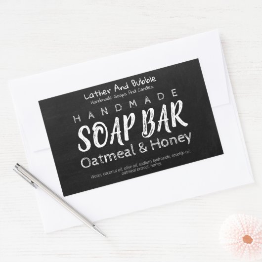 Handgefertigte Seifen- und Kerzenplatten Rechteckiger Aufkleber (Umschlag)