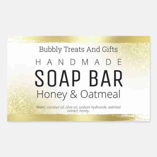 Handgefertigte Seifenetiketten für Glitzer aus Wei Rechteckiger Aufkleber (Vorderseite)