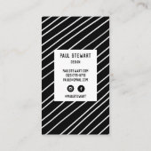 Handgefertigte Streifen Minimalistisch Cool Rabattkarte (Rückseite)