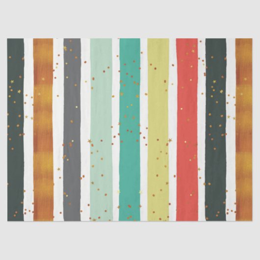 Handgefertigte Streifen und goldenes Glitzer Muste Seidenpapier (Vorderseite)