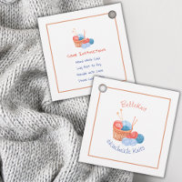 Handgefertigte Strick Care Label & Hang Tag