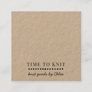 Handgefertigte Stricks Kraft Quadratische Visitenkarte