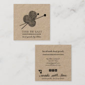 Handgefertigte Stricks Kraft Quadratische Visitenkarte (Vorne/Hinten)