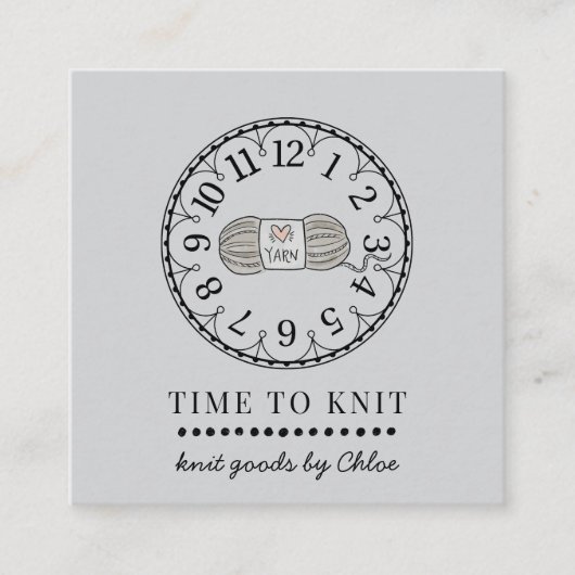 Handgefertigte Stricks Quadratische Visitenkarte (Vorderseite)