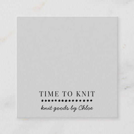 Handgefertigte Stricks Quadratische Visitenkarte (Vorderseite)