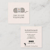 Handgefertigte Stricks Quadratische Visitenkarte (Vorne/Hinten)