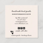 Handgefertigte Stricks Quadratische Visitenkarte (Rückseite)