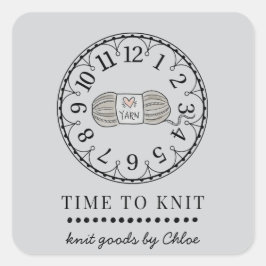 Handgefertigte Stricks Quadratischer Aufkleber