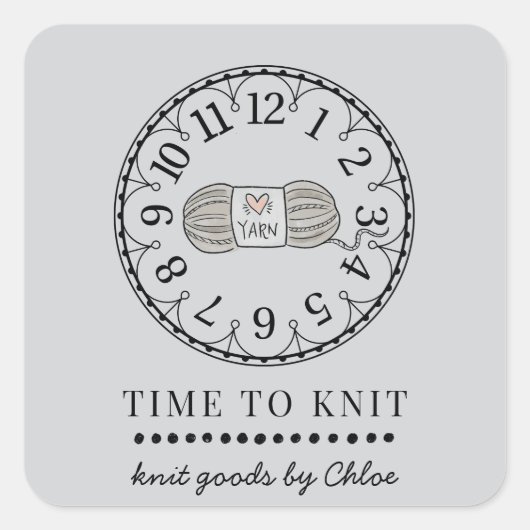 Handgefertigte Stricks Quadratischer Aufkleber (Vorderseite)