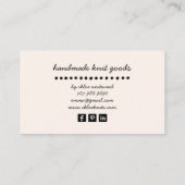 Handgefertigte Stricks Visitenkarte (Rückseite)