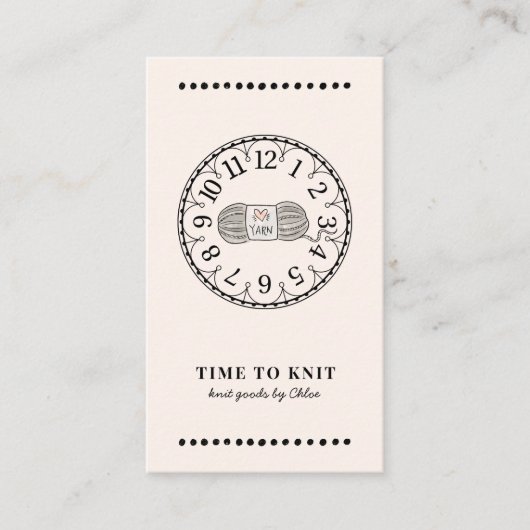 Handgefertigte Stricks Visitenkarte (Vorderseite)