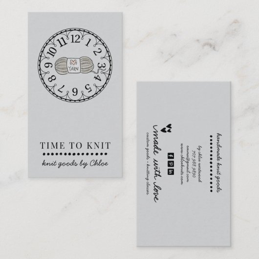 Handgefertigte Stricks Visitenkarte (Vorne/Hinten)