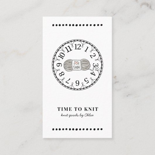Handgefertigte Stricks Visitenkarte (Vorderseite)