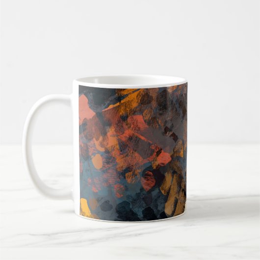 Handgefertigte surreale abstrakte Muster. Moderne Kaffeetasse (Links)