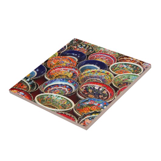 Handgefertigte türkische Keramik Fliese (Seite)