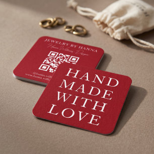 Handgefertigte Typografie mit Liebe Design Quadratische Visitenkarte