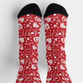 Handgefertigte Valentine Mustertypografie-Herzen Socken (Oben)