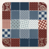 Handgefertigte Vintage Steppgewebe.Niedlich Rechteckiger Pappuntersetzer (Vorderseite)