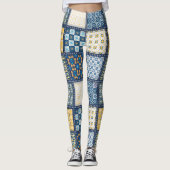Handgefertigte Vintage Steppgewebe. Niedliche Legg Leggings (Vorderseite)