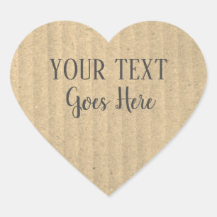 Handgefertigte Ware Rustikales, einfaches Papier Herz-Aufkleber