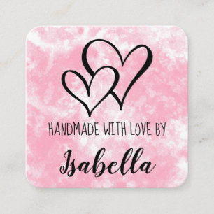 Handgefertigte Watercolor-Karte mit Liebe Quadratische Visitenkarte