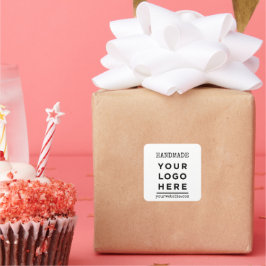 Handgefertigte Website für Ihr Firmenlogo Quadratischer Aufkleber