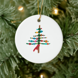 Handgefertigte Weihnachtsbäume – Modernes Frohes X Keramik Ornament