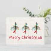 Handgefertigte Weihnachtsbaumen - Rustikales Weihn Feiertagskarte (Stehend Vorderseite)