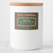 Handgefertigte Weihnachtsgeschenke Rot & Grün Kari Lebensmitteletikett (Vorderseite)