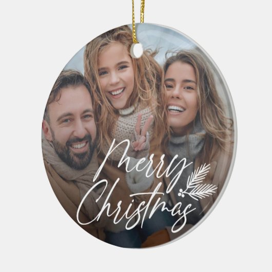 Handgefertigte Weihnachtsskripte mit Pine-Krawatte Keramik Ornament (Links)